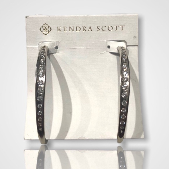 🎉HP🎉✨NWT Kendra Scott Silver Selena Hoop Earrings✨ - Picture 2 of 13